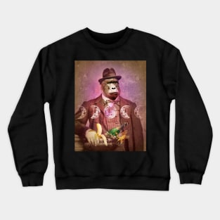 BeauRilla old timey gentleman gorilla ape victorian cameo Crewneck Sweatshirt